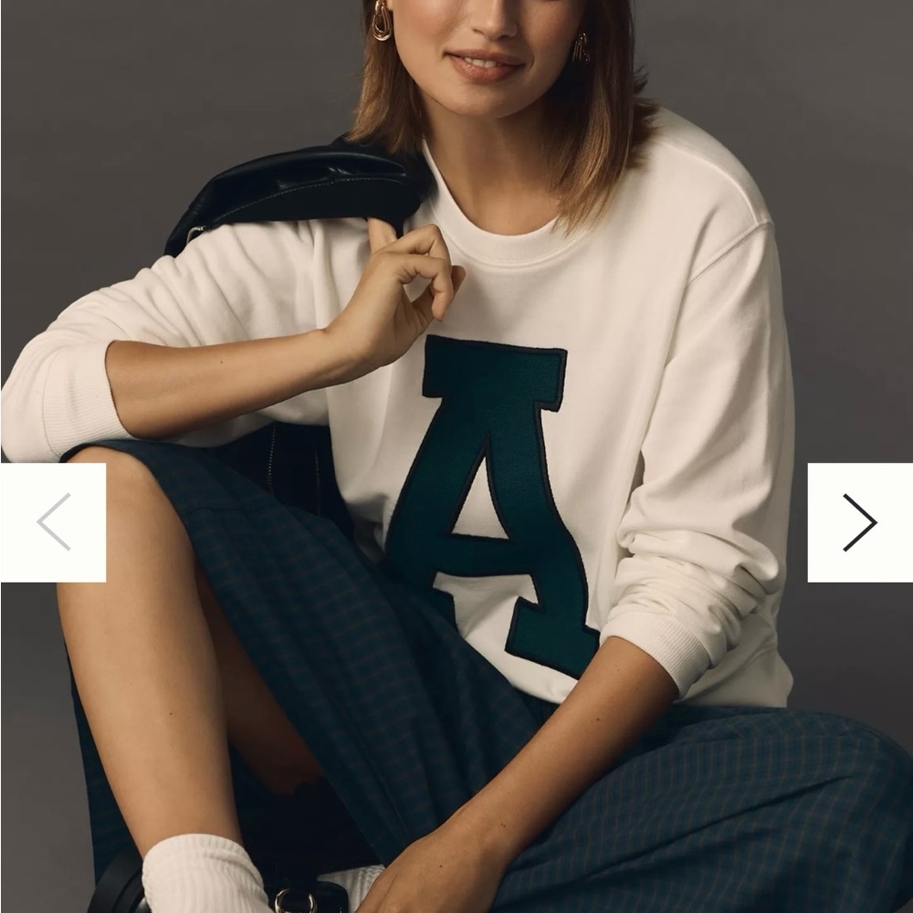 Maeve Anthropologie Letter A Sweatshirt M